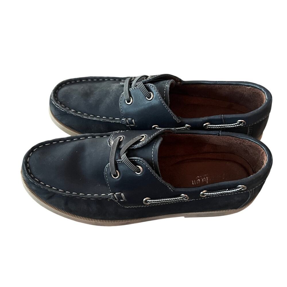 Florsheim Kids Shoes Size 5.5 M Navy Blue Leather Slip On Style - Picture 2 of 9